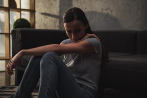 Woman pondering the long term effects of heroin