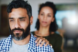 Man thinking about anxious attachment style