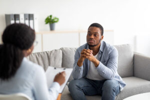 A man asking how to reduce anxiety