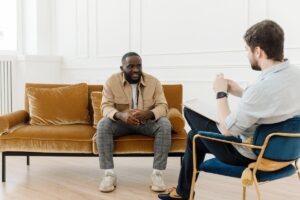 A man in contingency management therapy
