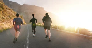 People practice exercise in addiction recovery.